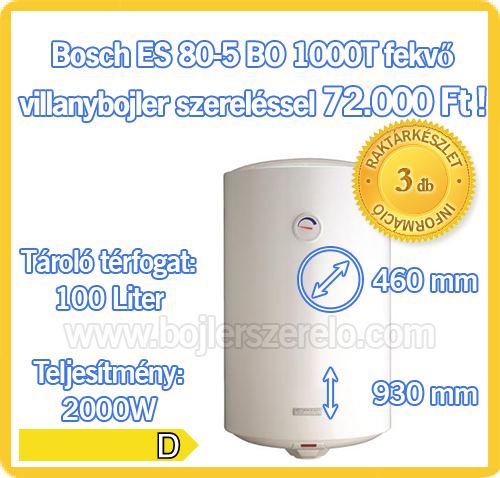 Bosch ES100-5 BO 1000T fekvő villanybojler