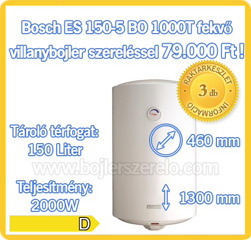 Bosch ES 150-5Bo 1000T fekvő villanybojler