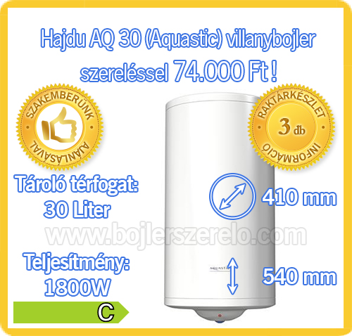 Hajdu AQ 30 (Aquastic) elektromos villanybojler